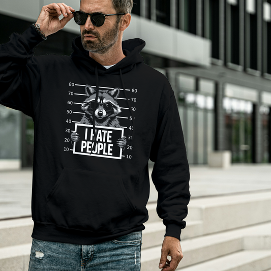 „I Hate People“ Frecher Waschbär Streetwear Statement I Heavy Hoodie