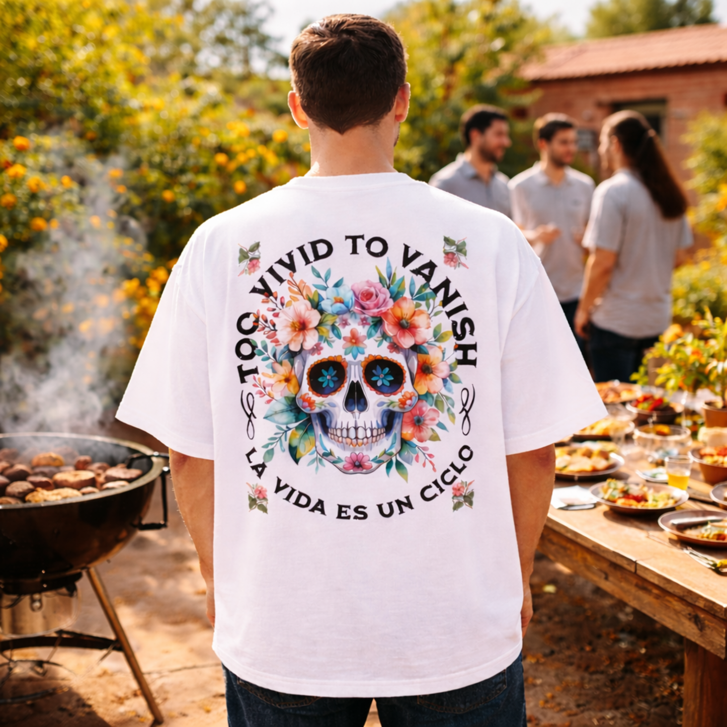 Floral Skull | Oversized Organic Shirt