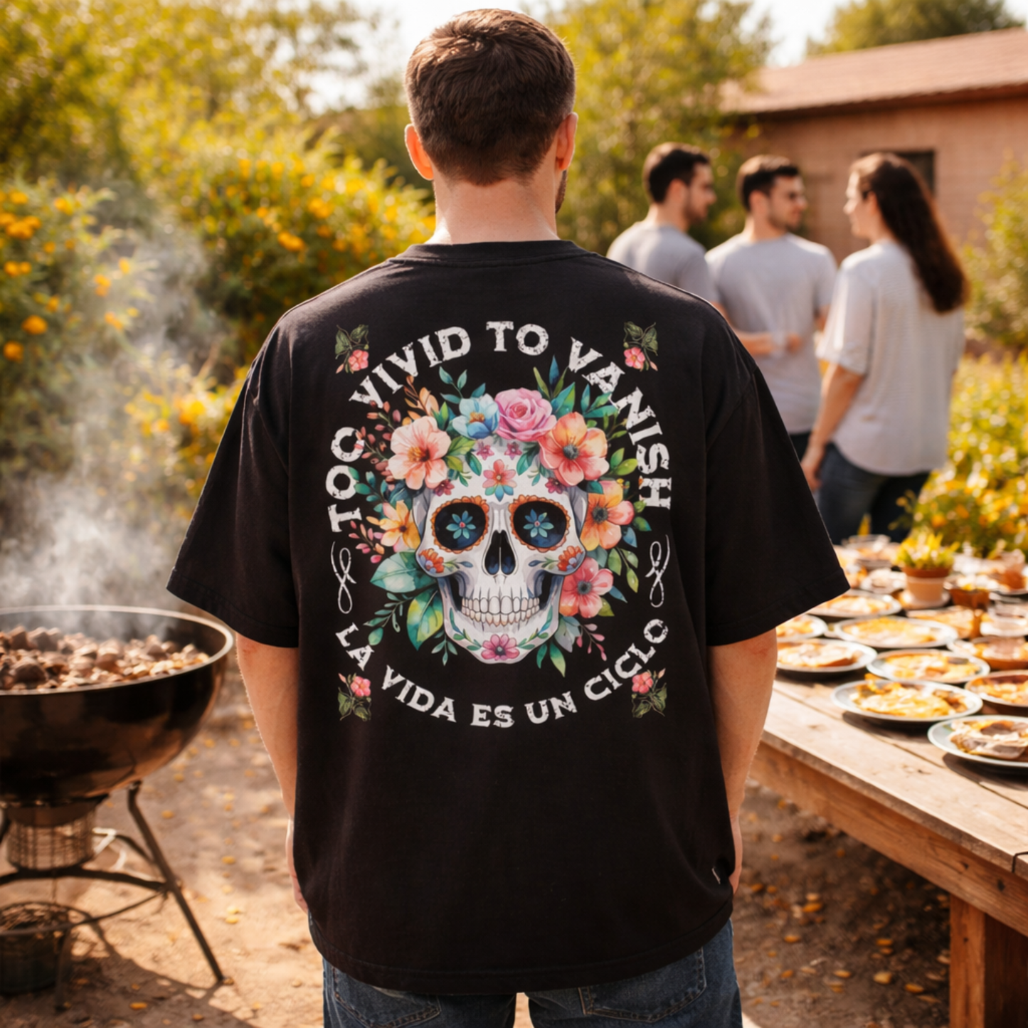 Floral Skull | Oversized Organic Shirt