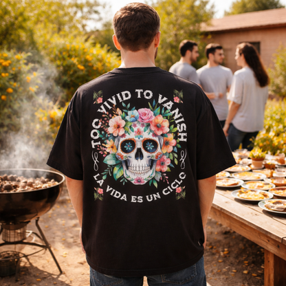 Floral Skull | Oversized Organic Shirt