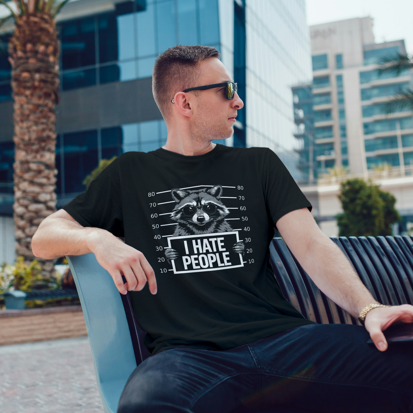 „I Hate People“ Frecher Waschbär Statement I Organic Shirt